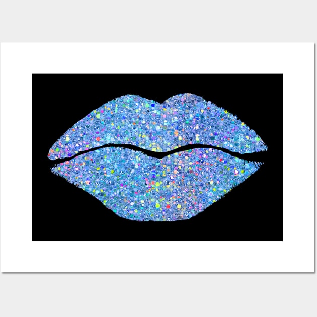 Stardust Kiss Blue Wall Art by LittleBean